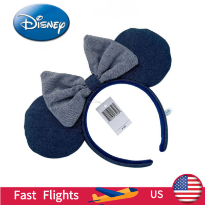 Stripe Mickey Ears Blue Denim Minnie Mouse DisneyヽParks Resort  Store Headband ヽ-image