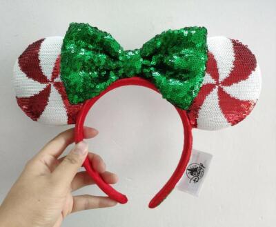 Disney Parks Minnie Ears Lollipop Disneyland Sequins Candy Cane Cutie Headband-image