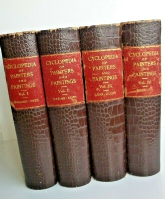 CYCLOPEDIA OF PAINTERS AND PAINTINGS  1887  LEATHER  FOUR VOLUMES  REBOUND-image