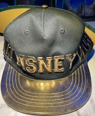 Walt Disney World Black & Gold Snapback Adjustable Baseball Cap Hat Adult -image