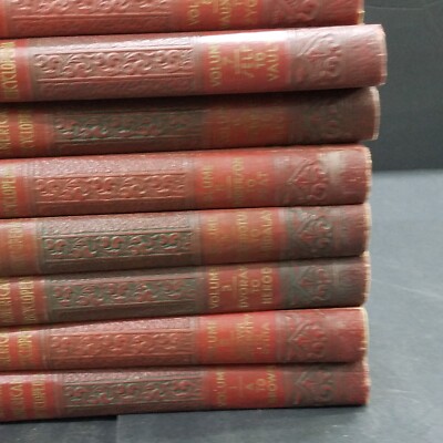 8 books MODERN AMERICAN ENCYCLOPEDIA ~ Cal Fisk 1935 Vol 1 through 8 Leather-image