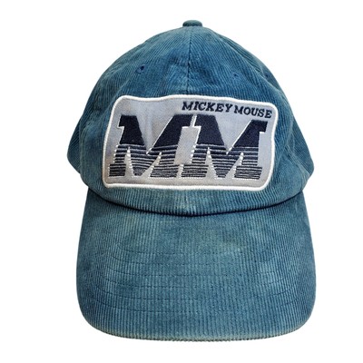 Disney Parks Exclusive Mickey Mouse Baseball Cap Hat Blue Corduroy MM Adjustable-image
