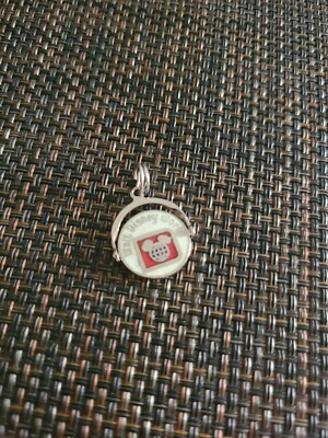 VINTAGE STERING SILVER ENAMEL WALT DISNEY WORLD SPINNER CHARM PENDANT -image