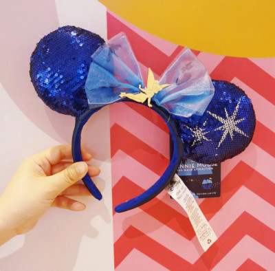 Disney~Parks Shanghai Ears Tinker Bell Blue Christmas Peter Pan's Flight-image