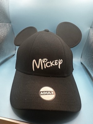 Disney Mickey Mouse Black Adjustable Snapback Baseball Cap Hat with Ears Adult-image