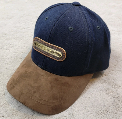 Vintage Walt Disney World Parks Hat Mens One Size Blue Wool Blend Suede Bill-image