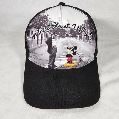 Walt Disney World Mickey Mouse Hat Cap Black & White Color Main Street USA OSFA-image