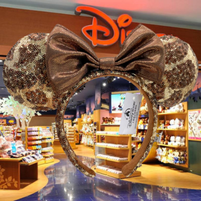 Disney-Parks Giraffe Animal Print Sequin Minnie Ears Leopard Headband US Party-image