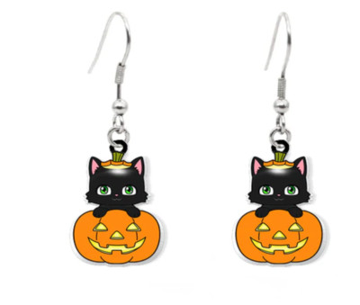 HOCUS POCUS BINX CAT EARRINGS JEWELRY WALT DISNEY WORLD HALLOWEEN PUMPKIN MICKEY-image