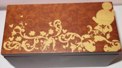 Disney Parks Wooden Small Mickey Mouse Jewelry Keepsake Box New-image