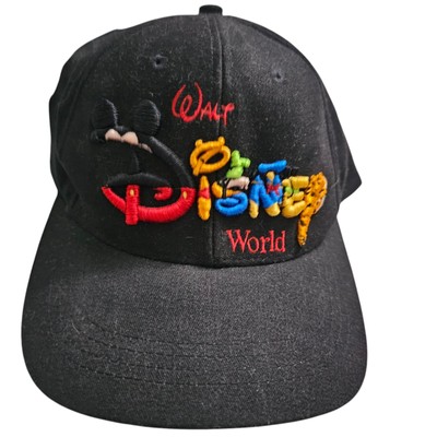 Vintage Walt Disney World Baseball Hat Embroidered Black Adult SnapBack-image