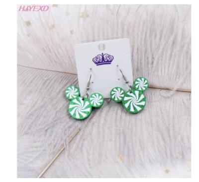 NEW CHRISTMAS MINNIE PEPPERMINT SWIRL EARRINGS JEWELRY WALT DISNEY WORLD MICKEY-image