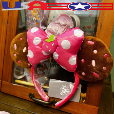Disney Parks Munchlings Frozen Treats Strawberry Minnie Ears Headband US💖-image