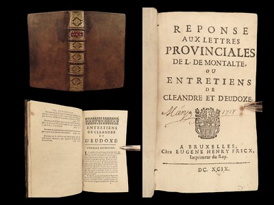 1699 Blaise PASCAL Provincial Letters JESUIT Philosophy Gabriel Daniel Response-image