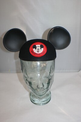 Walt Disney World Mickey Mouse Club Ears Felt Hat Theme Parks Black w Erika Pink-image