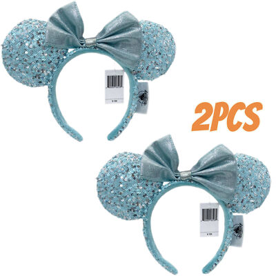 Disney~Parks Ears Frozen Arendelle Aqua Minnie Ears Light Blue Headband Girl-image