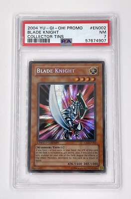 2004 YuGiOn Promo Blade Knight CT1-EN002 Collector Tins Limited Edition PSA 7 NM-image