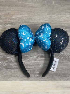 Disneyland WDW 2017 Minnie Mouse Moon and Stars sequin headband Ears-image