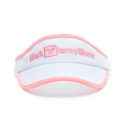 NWT Womens Walt Disney World Terry Coth Visor White Pink Golf Sun Hat-image