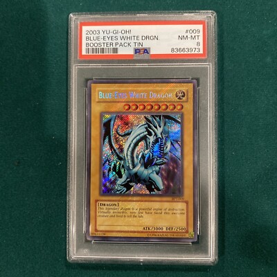 Yu-Gi-Oh Blue-Eyes White Dragon Bpt Psa 8 Heavy Foil Bleed Absolutely Beautiful-image
