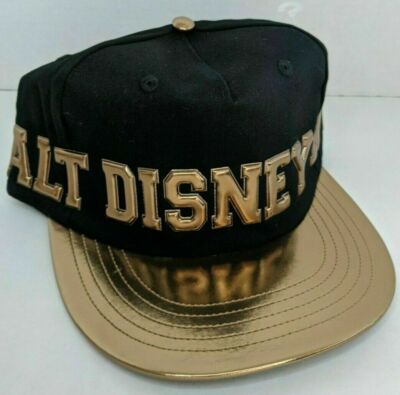 Walt Disney World Adjustable Snapback Cap Hat Black & Gold, Adult size Authentic-image