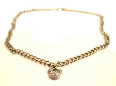 Walt Disney World Parks Link Charm Necklace Crystal Mickey Mouse Charm Silver-image
