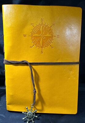PU Leather Writing Journal Notebook 9”x6” Classic Spiral Bound Notebook Nautical-image