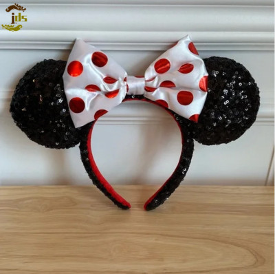 Disney Parks White Bow Red Polka Dot Minnie Mouse Ears Headband NEW-image