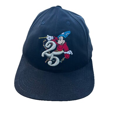 Magical Mickey WDW 25th Anniversary Black RWB Cotton Hat Cap Hook Loop-image