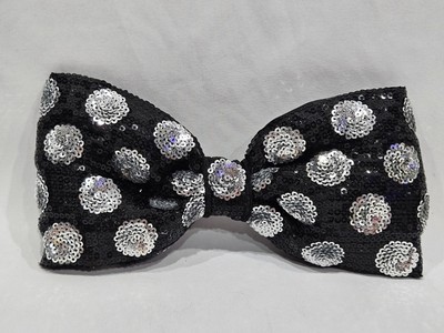 Disney Parks Minnie Mouse Black Silver Polkadot Bow For Swap Your Bow Headband-image