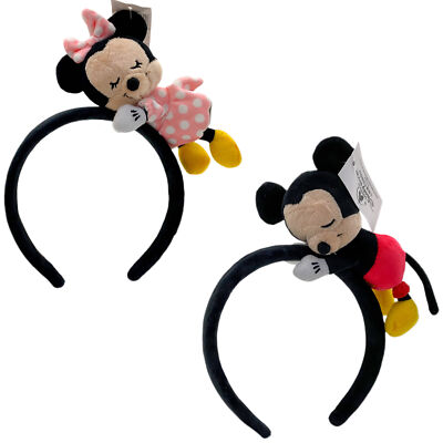 Disney-Shanghai Parks Sleeping Baby Minnie and Mickey Plush Ears Cute Headband-image