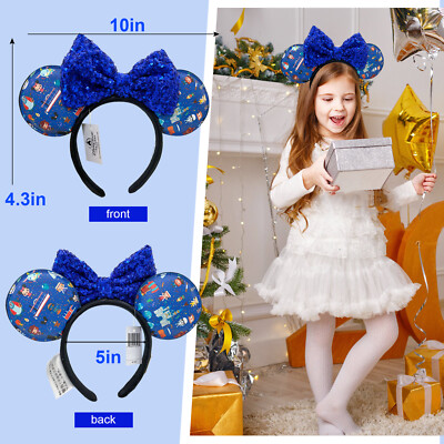 Disney Parks Loungefly Chibi Park Icons Mickey Minnie Mouse Bow Ears  Headband-image