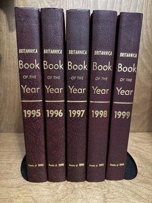 Britannica Book Of The Year Set: 1995-1999 , 5 Books, Half Decade of the 90’s-image