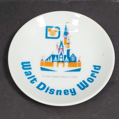 Vtg Walt Disney World Small Trinket Dish Hanging Plate Cinderella's Castle 4