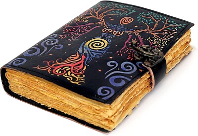 Vintage Hocus Pocus Book of Spells Printed Leather Journal sketchbook notebook-image