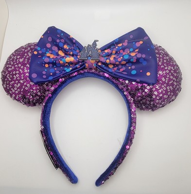 Disney Parks Disneyland Loungefly Castle Purple Sequin Ears Headband-image