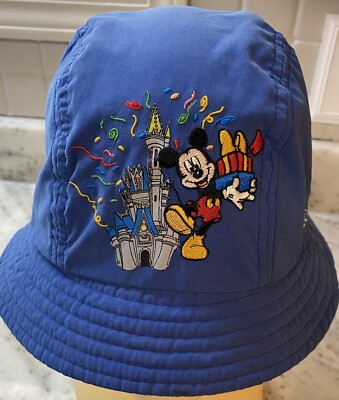 Walt Disney World Kids Embroidered Hat Bucket Cap Blue Child 30th Annivesary-image