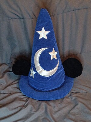 Walt Disney World Disneyland Blue Wizard Fantasia Sorcerer Hat Mickey Ears Adult-image