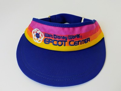 Vintage Walt Disney World EPCOT CENTER Visor Cap Hat Rainbow 80s Retro Parks USA-image
