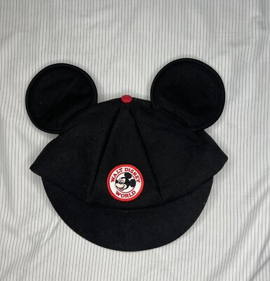 VTG Mickey Mouse Ears Cap hat Walt Disney World Red patch Adult Cotton Snapback-image