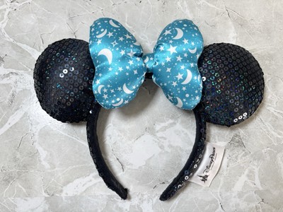 Disney Parks Disneyland Minnie Mouse Moon 2017 Stars Sequin Headband Ears Blue-image