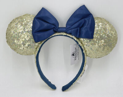 Disney Gold Shimmer Blue WDW 50th EARidescent Minnie Mouse Ears Headband-image