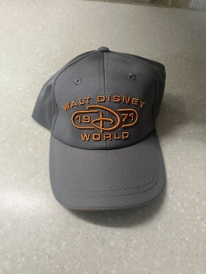 Walt Disney World Parks Cap Size Adults Gray Orange 1971 Baseball Hat Grey NEW-image