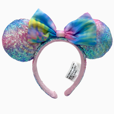 Disney- Blue Colorful Gradient Headband Rainbow Sequins SHDR Minnie Ears Park-image