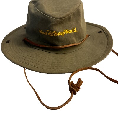 Walt Disney World Adult Safari Style Hat Green  W/ Snap Brim And Buttons Mickey-image