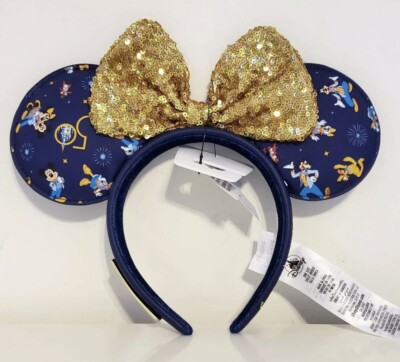 Walt Disney World 50th Anniversary Celebration Loungefly Minnie Ears Headband -image