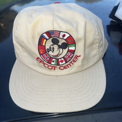 Vintage Atlas Walt Disney World Flags of the World Mickey Epcot Center Hat-image