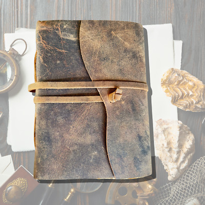 Vintage Leather Journal Personalised | Genuine Leather-bound Journal-image