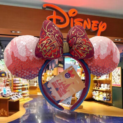 Disney· Big Thunder Mountain Minnie Mouse Main Attraction Ears Red Bow Headband-image