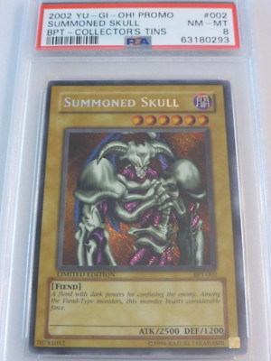 yu-gi-oh Summoned Skull BPT-002 2002 Collectors Tin Limited Edition psa 8 nm-mt -image